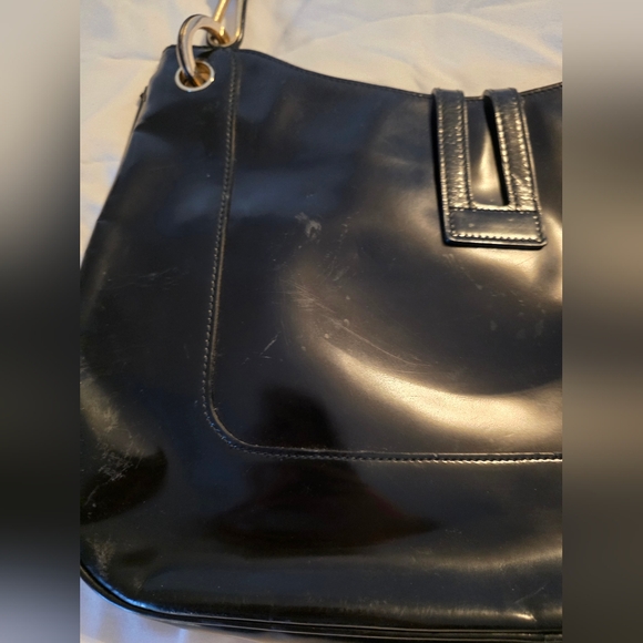 Vintage GUCCI Patent Leather Black Bag Purse - Picture 9 of 15